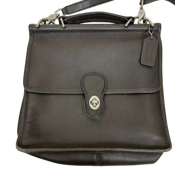 Coach Rare Vintage Stone Gray Willis Leather Satchel - Picture 2 of 8